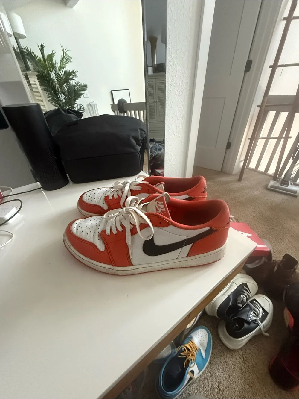 Nike Men’s Low-Top Sneakers in Orange, White & Black